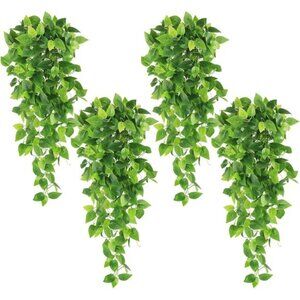 4pcs Fake Hanging Plants 3.6FT Artificial Ivy Vine Leaves for Patio Home